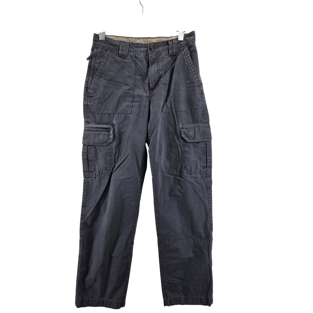 LL Bean Mens Charcoal Gray Ripstop Cargo Pants 30x34 Cotton Straight 278925